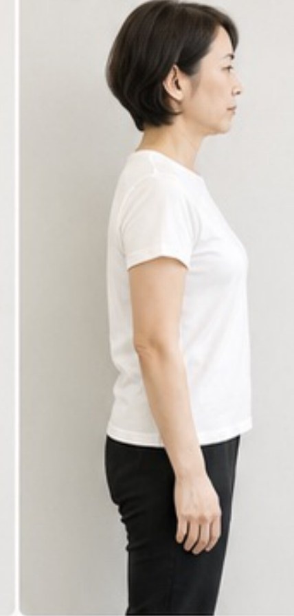 施術後の横向き姿勢(50代女性)