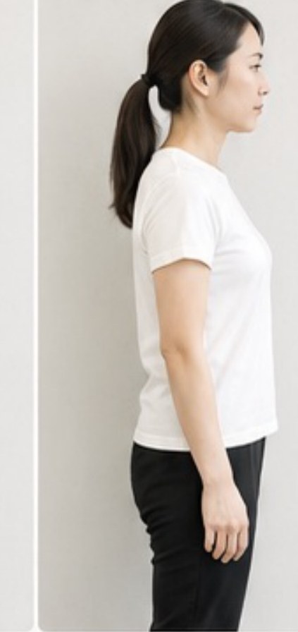 施術後の横向き姿勢(30代女性)
